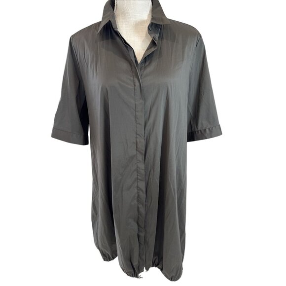 Alfani Gray Collared Short Sleeve Button-Down Shirt Dress Size 14 - Picture 1 of 11